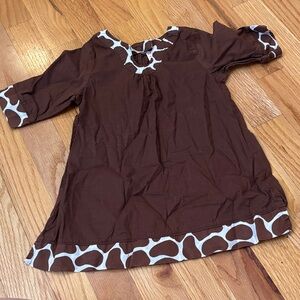 Gymboree Brown Girls' Tunic with White Giraffe-Print Trim